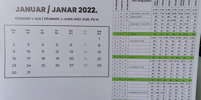 Kalendari 2022 – Bashkësia Islame Ulqin